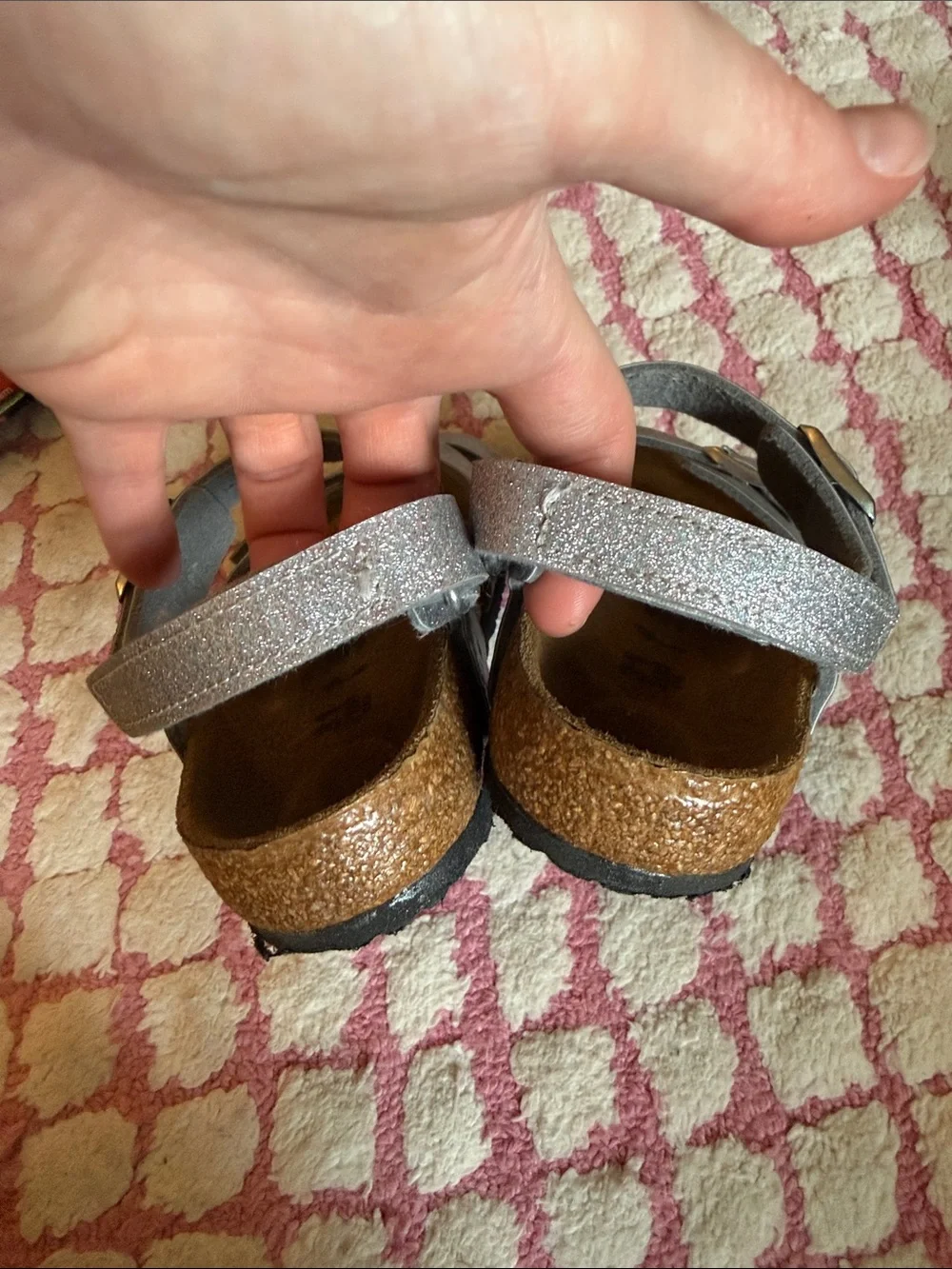 Birkenstock Kids Glitter Buckle Sandals - Silver Sparkle